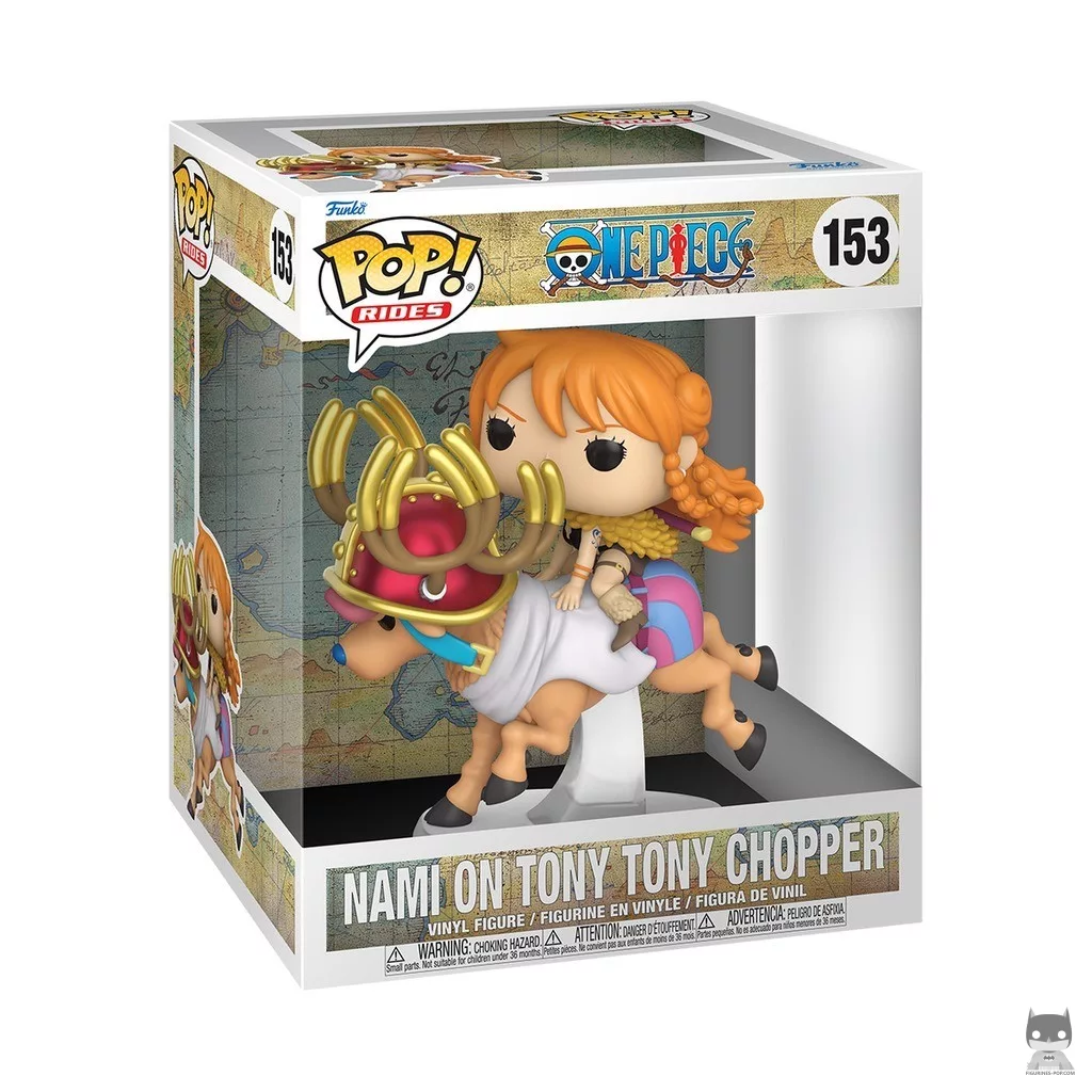Figura Funko Pop! Nami sobre Tony Tony Chopper en su caja