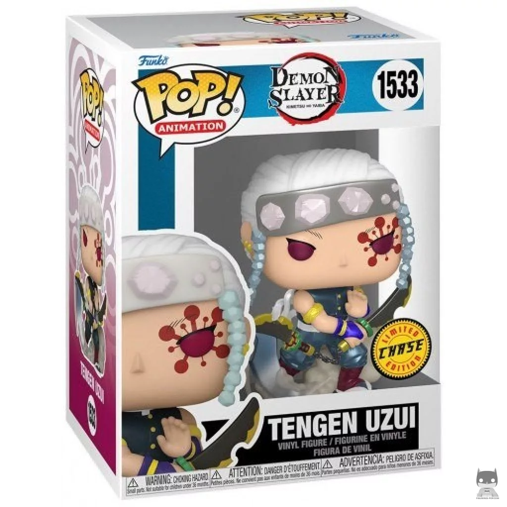 Figura Funko Pop! Tengen Uzui (Chase & Metalizado) en su caja