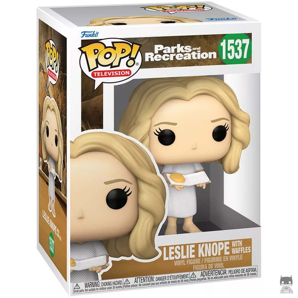 Figura Funko Pop! Leslie Knope con gofres en su caja