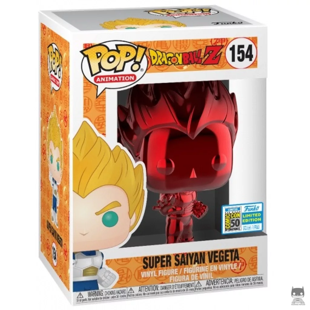 Figura Funko Pop! Vegeta Super Saiyan (Rojo cromado) en su caja
