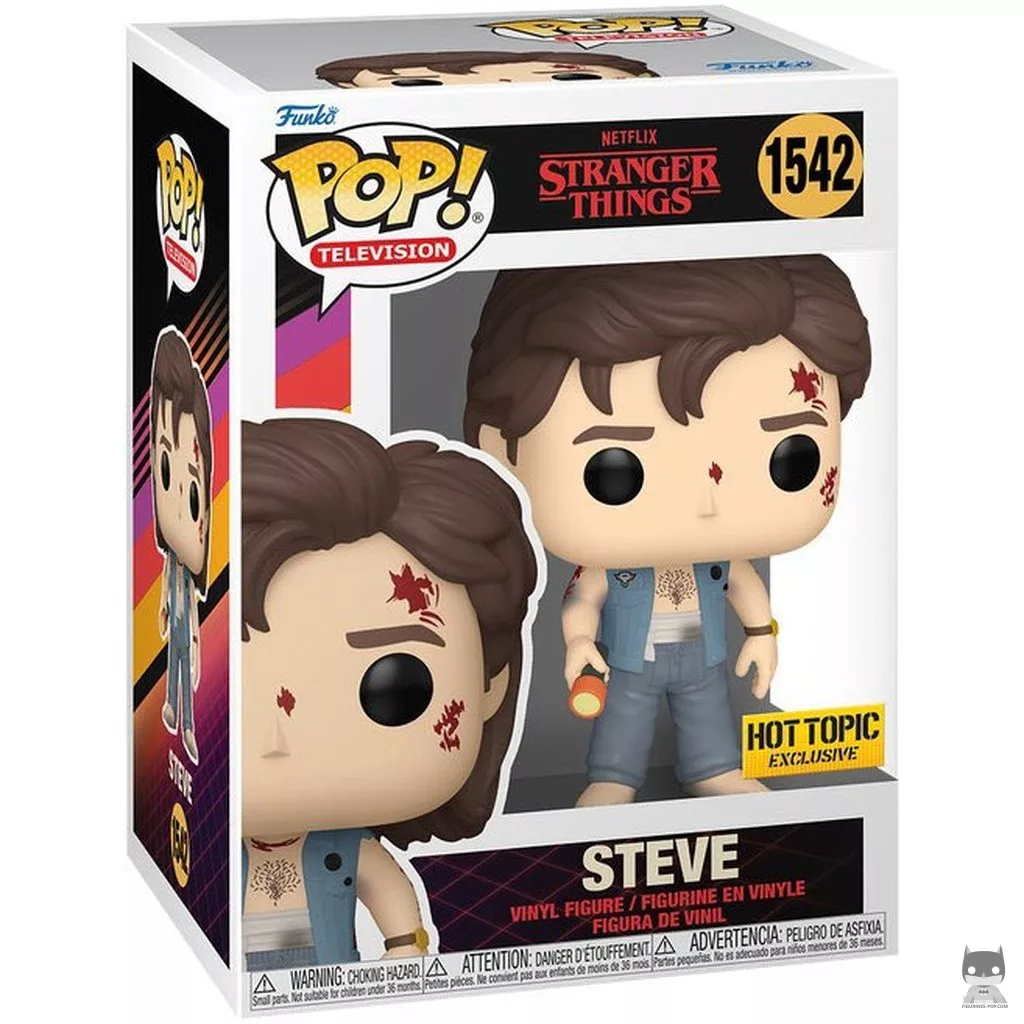 Figura Funko Pop! Steve - Temporada 4 (Ensangrentado) en su caja