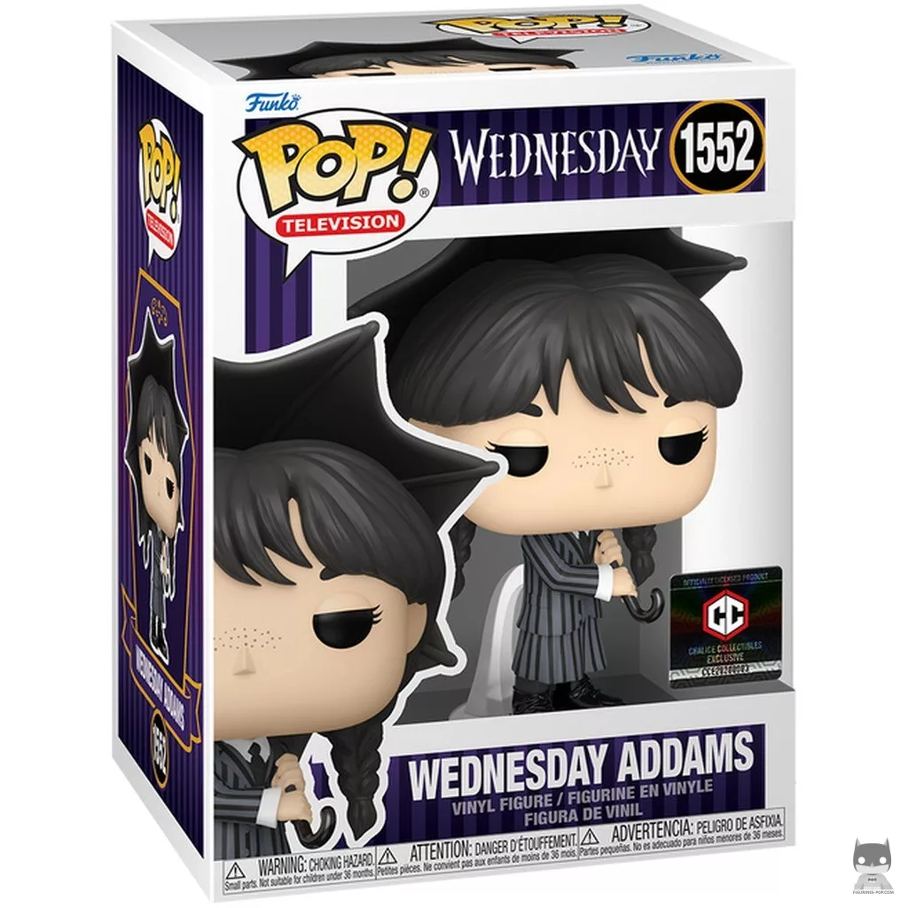 Figura Funko Pop! Miércoles Addams con paraguas en su caja