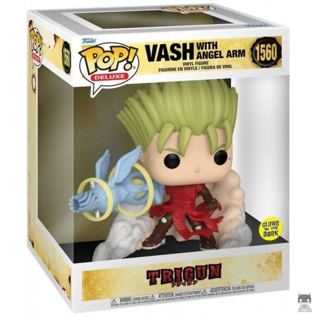 Figura Funko Pop! Vash con brazo de ángel (Brilla en la oscuridad) en su caja