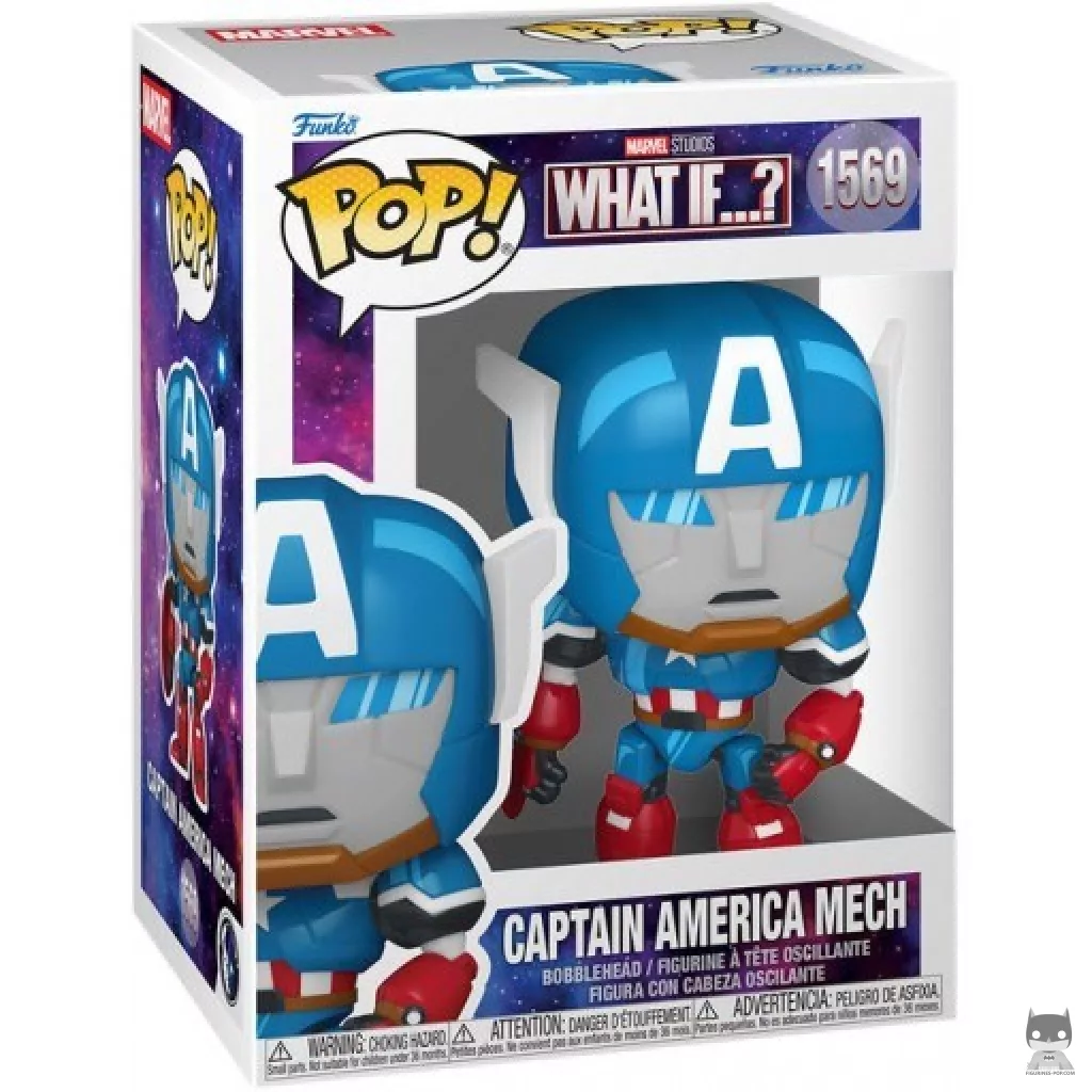 Figura Funko Pop! Mecha del Capitán América en su caja