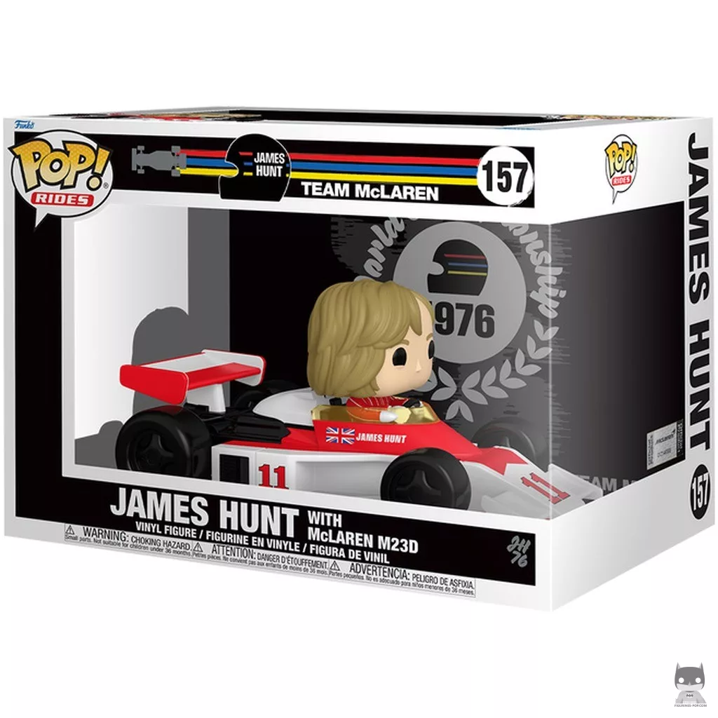 Figura Funko Pop! James Hunt con el McLaren M23D en su caja