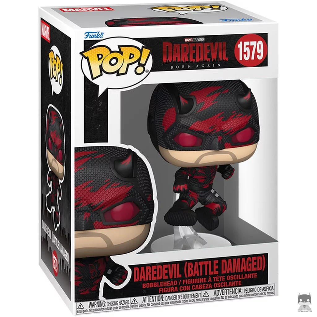 Figura Funko Pop! Daredevil (Dañado en combate) en su caja