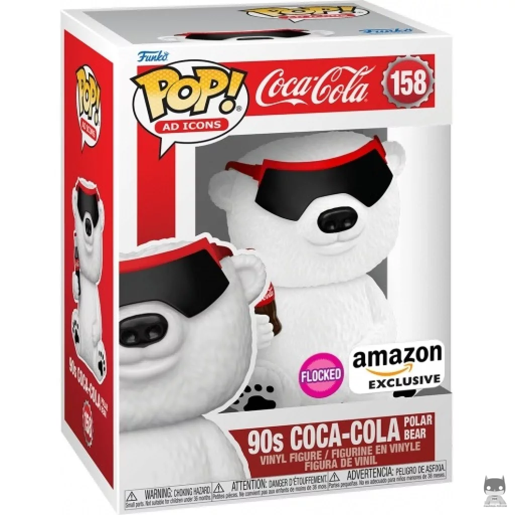 Figura Funko Pop! Oso polar de Coca-Cola de los 90 (Flocado) en su caja