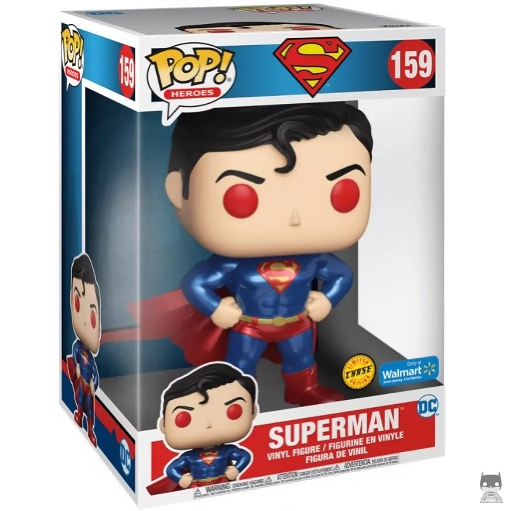 Figura Funko Pop! Superman (Metalizado & Supersized) en su caja