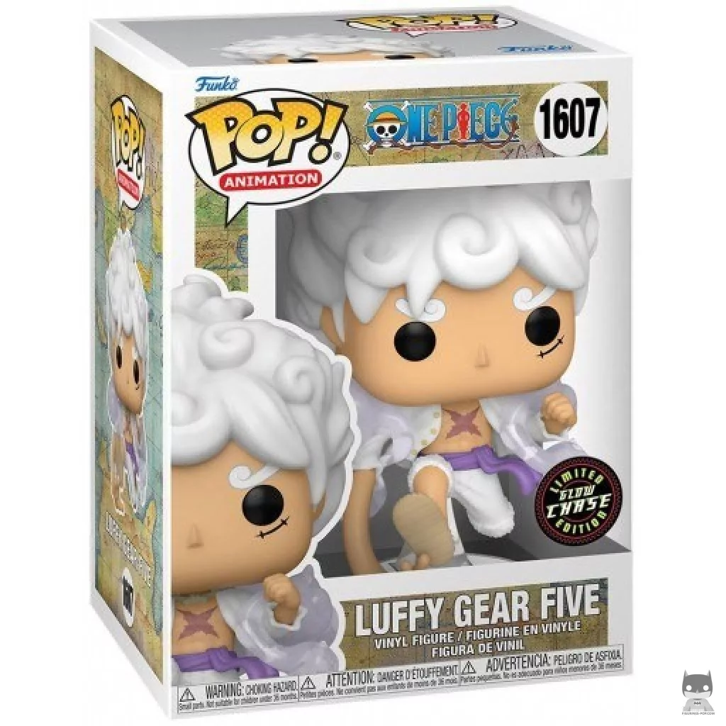 Figura Funko Pop! Luffy Gear Five (Chase & Brilla en la oscuridad) en su caja