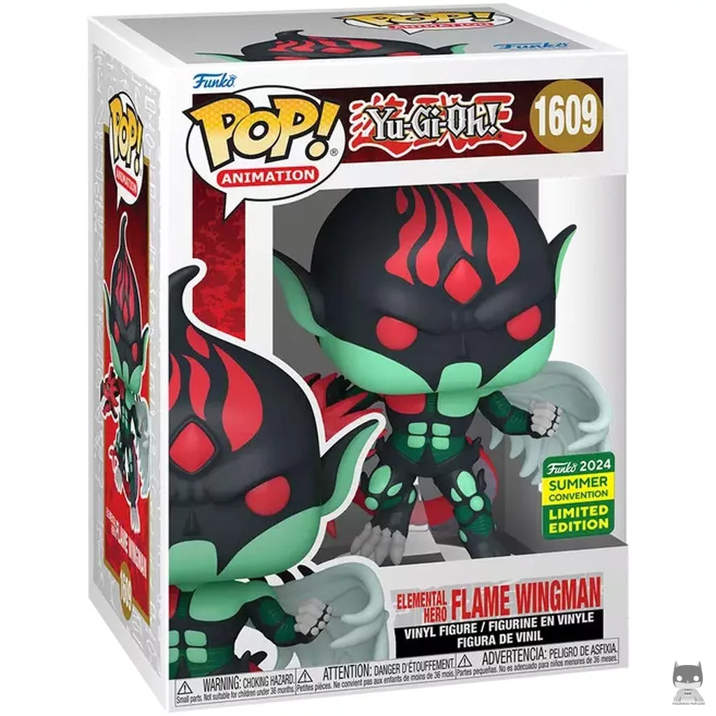Figura Funko Pop! Héroe Elemental Flame Wingman en su caja
