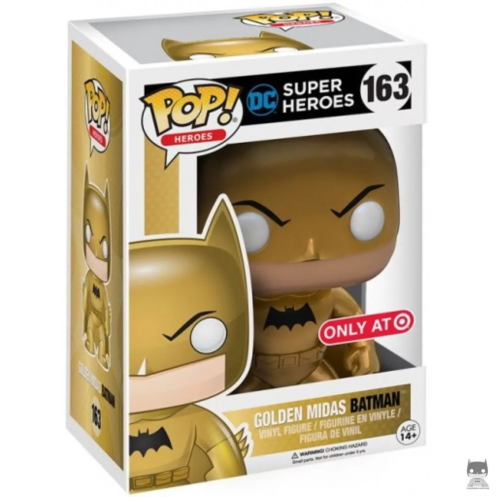 Figura Funko Pop! Batman Midas dorado en su caja
