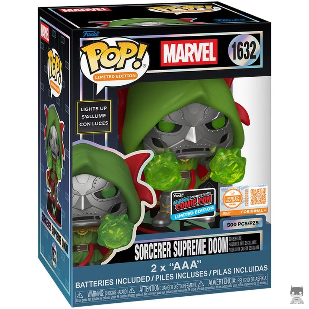 Figura Funko Pop! Doom Hechicero Supremo (Luces y sonido) en su caja