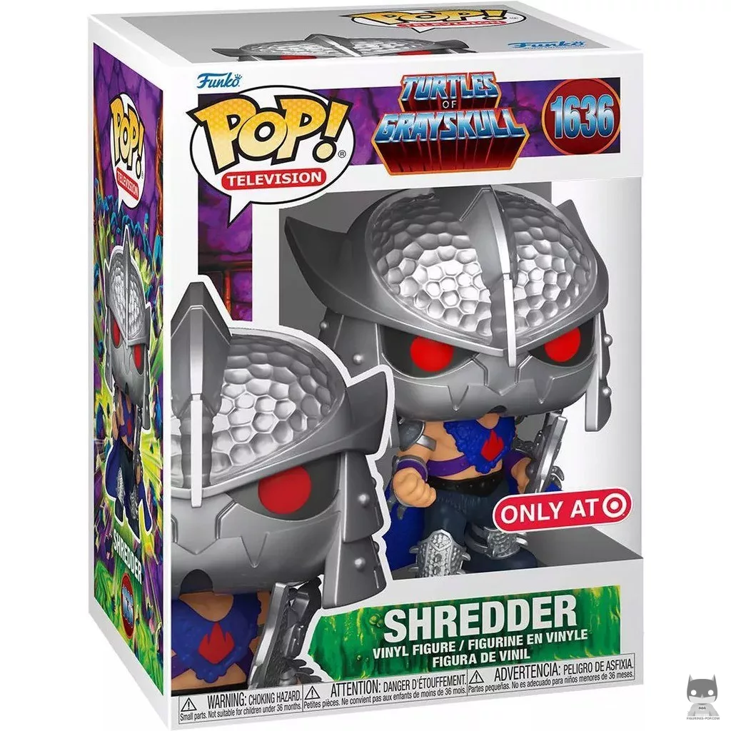 Figura Funko Pop! Shredder (Turtles of Grayskull) en su caja