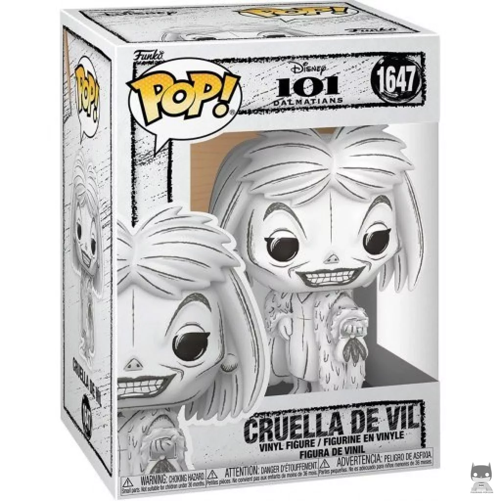 Figura Funko Pop! Cruella de Vil (Sketched) en su caja