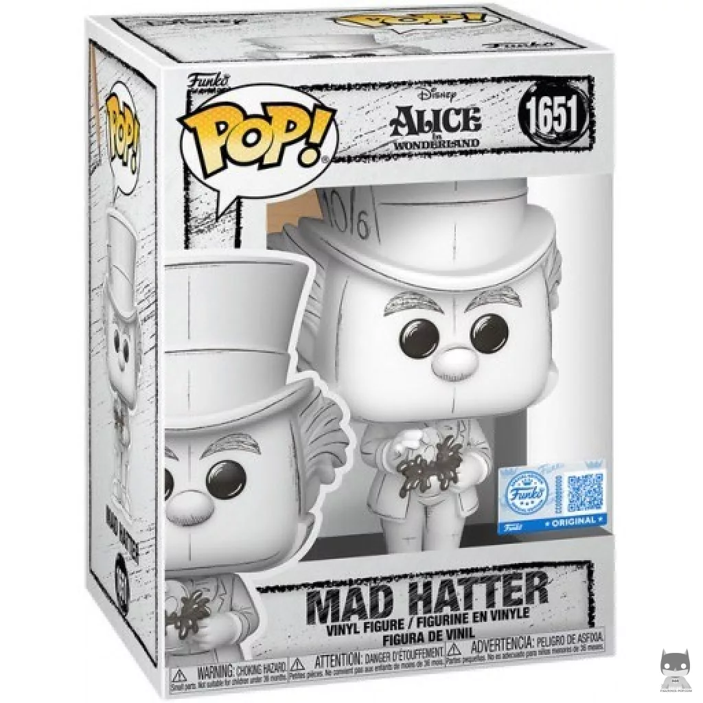 Figura Funko Pop! Sombrerero Loco (Sketched) en su caja