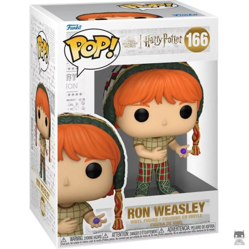 Figura Funko Pop! Ron Weasley con golosinas en su caja