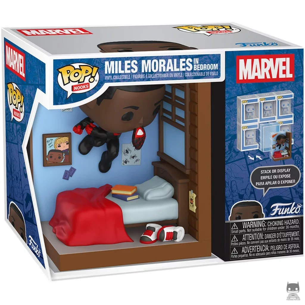 Figura Funko Pop! Miles Morales en su habitación en su caja