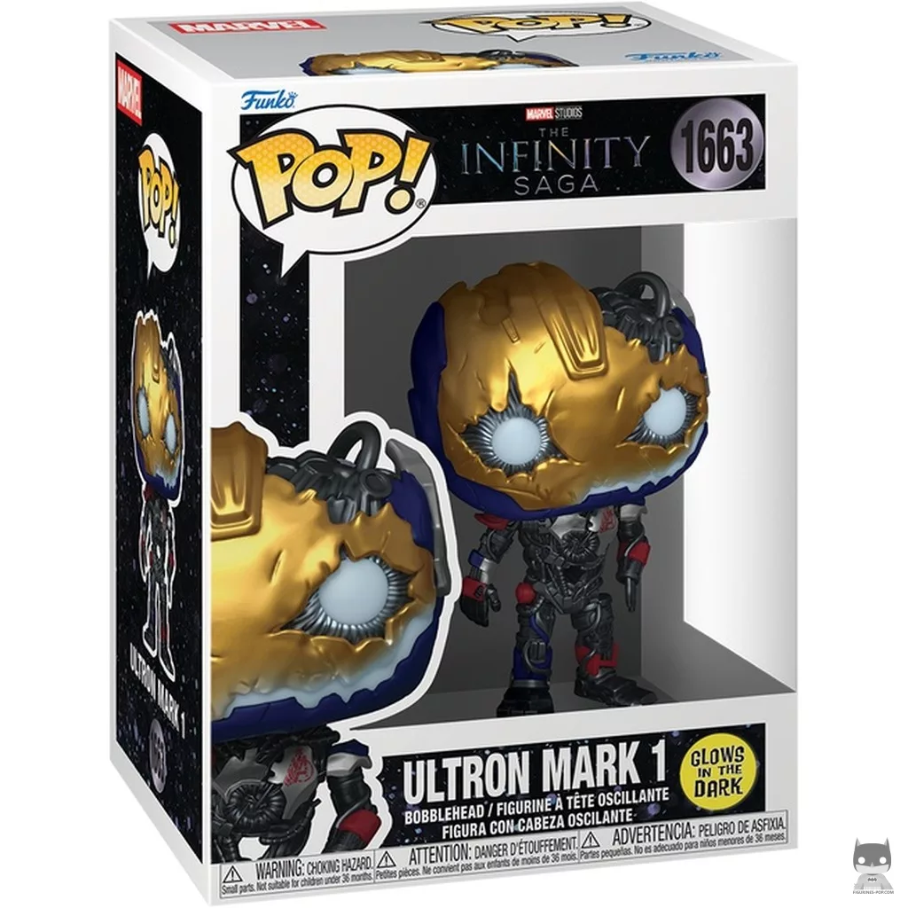 Figura Funko Pop! Ultron Mark 1 (Brilla en la oscuridad) en su caja