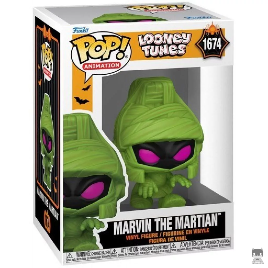 Figura Funko Pop! Marvin el Marciano (Como momia) en su caja