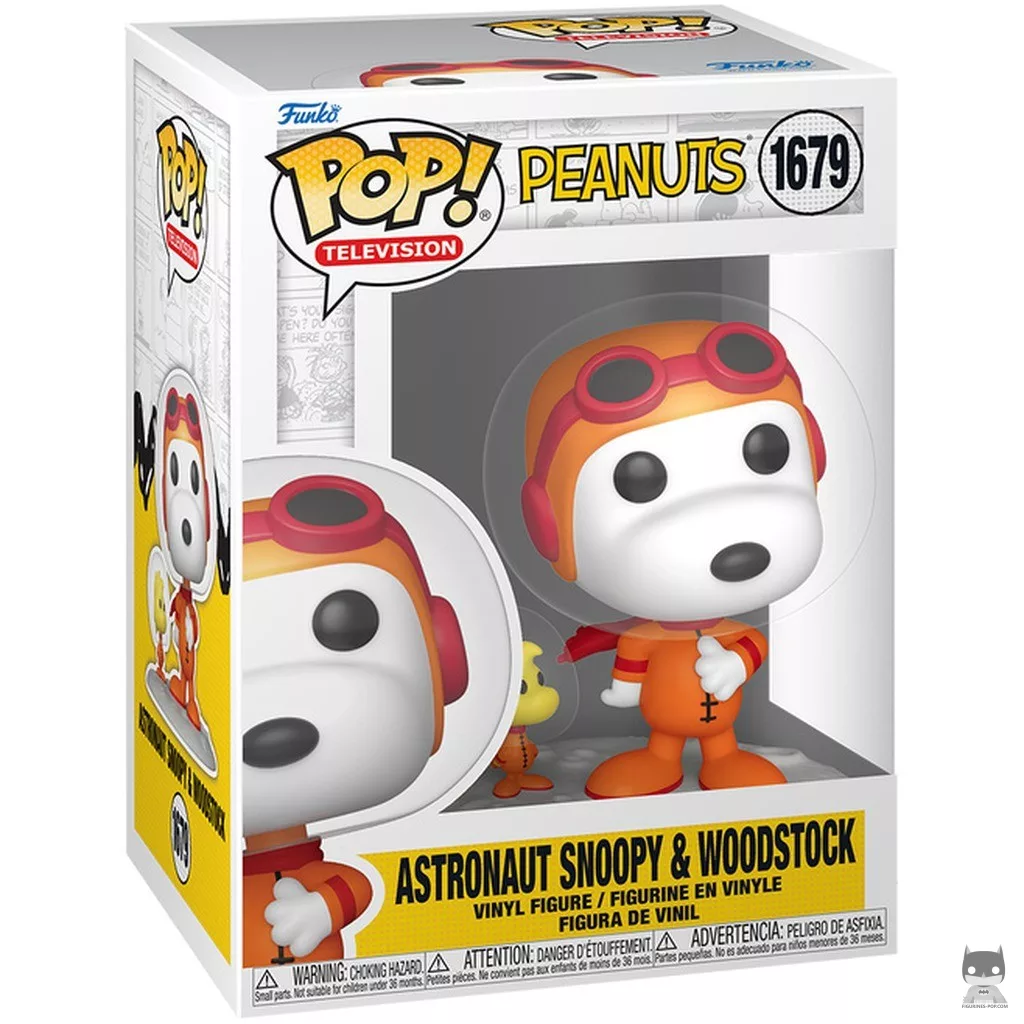 Figura Funko Pop! Snoopy astronauta & Woodstock en su caja