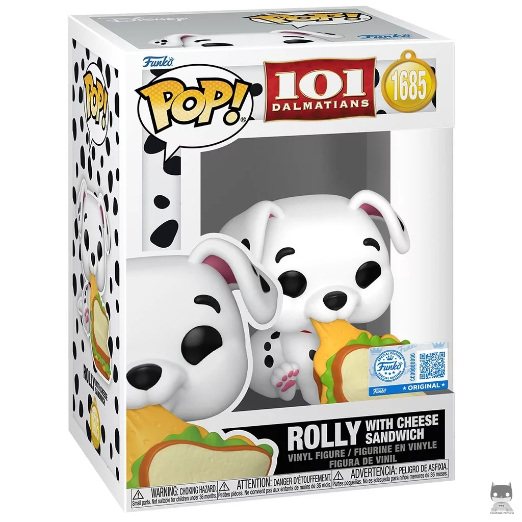 Figura Funko Pop! Rolly con sándwich de queso en su caja