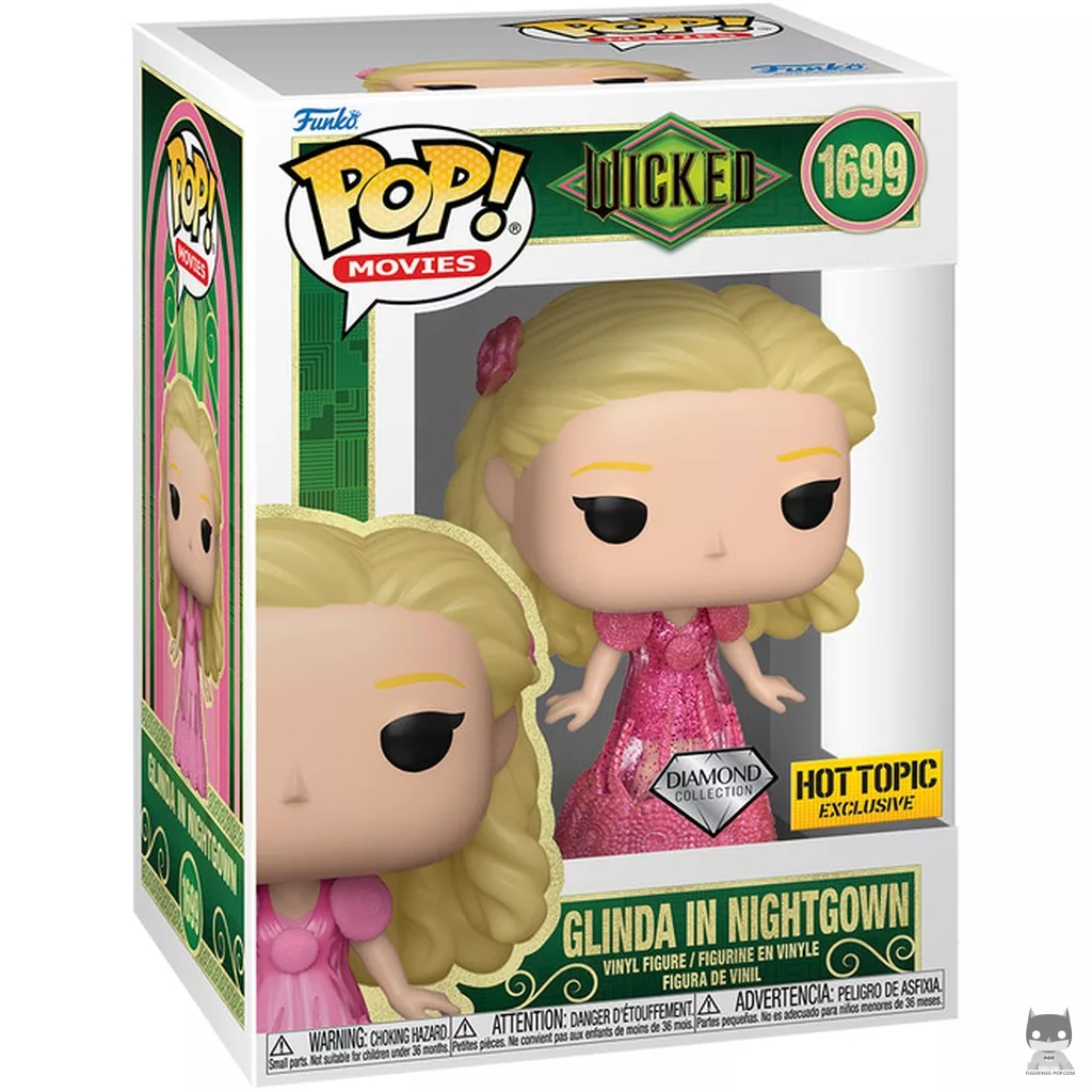 Figura Funko Pop! Glinda en camisón (Purpurina de diamante) en su caja
