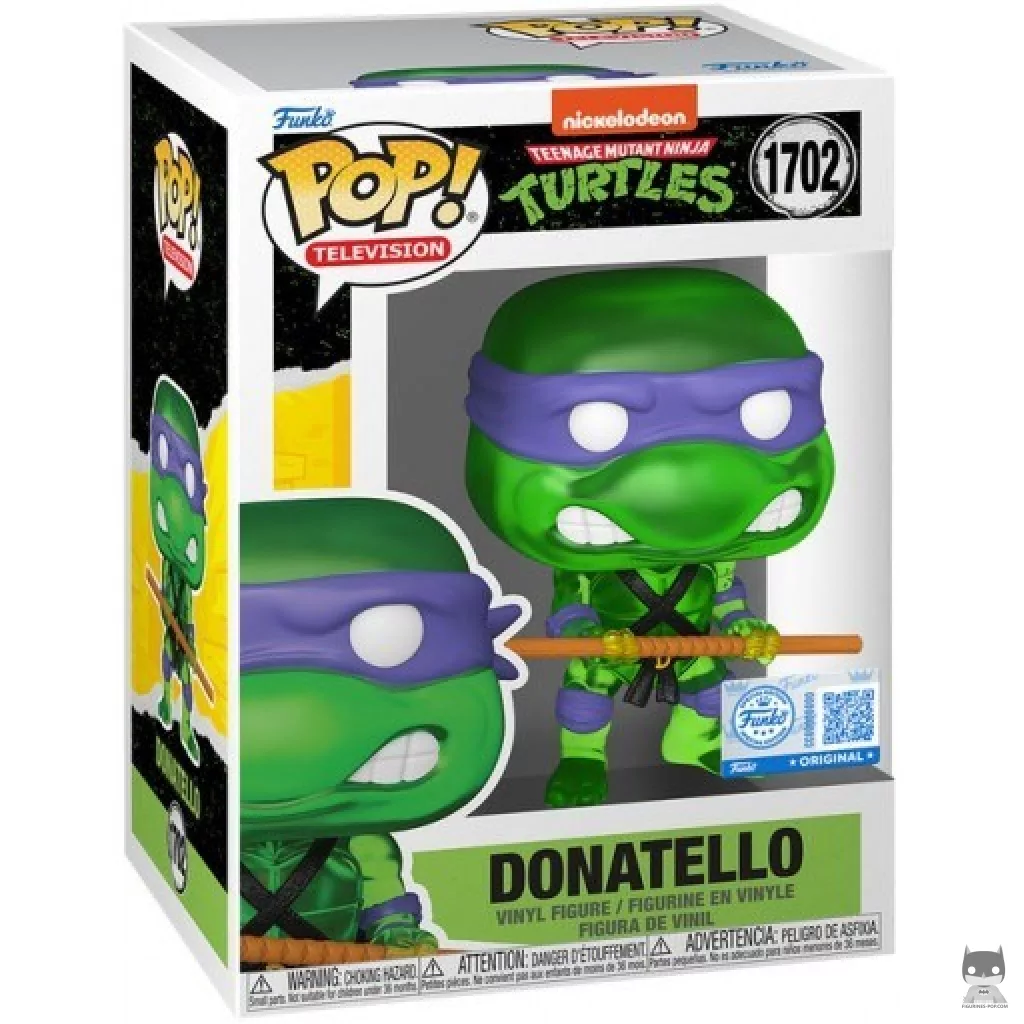 Figura Funko Pop! Donatello (Translúcido) en su caja