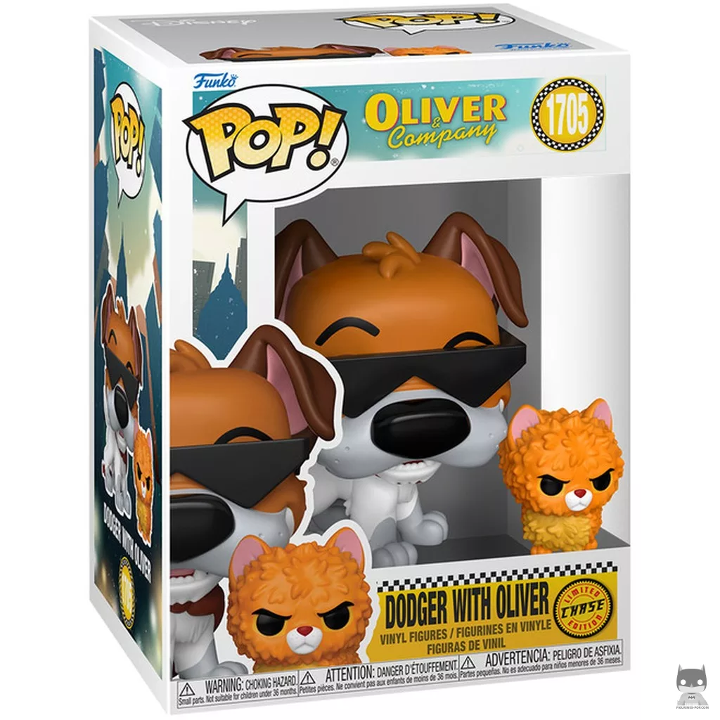 Figura Funko Pop! Dodger con Oliver (Chase) en su caja
