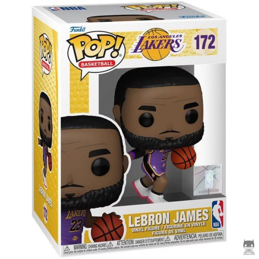 Figura Funko Pop! LeBron James (Camiseta morada) en su caja