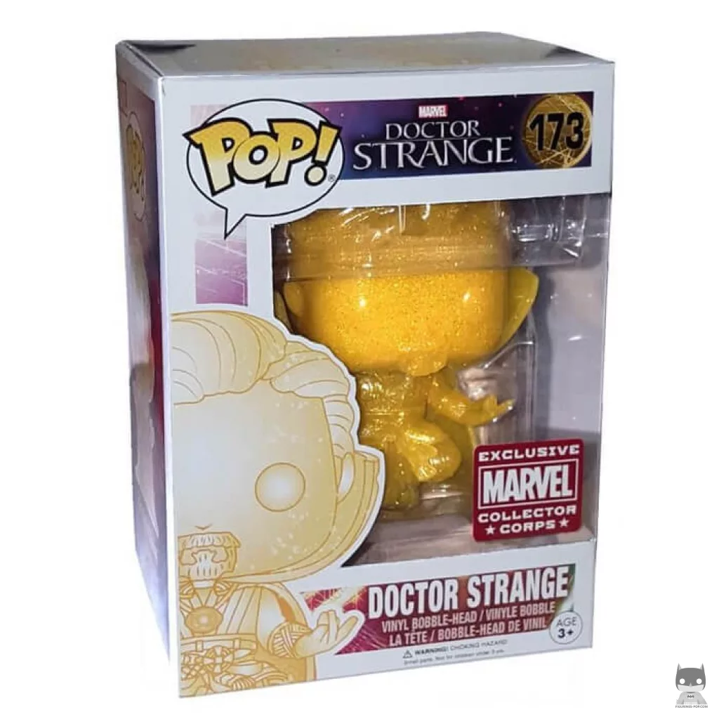 Figura Funko Pop! Doctor Strange (Purpurina) en su caja