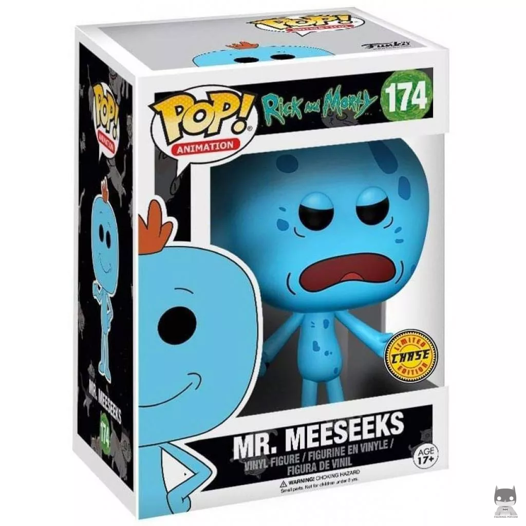 Figura Funko Pop! Mr. Meeseeks (Chase) en su caja