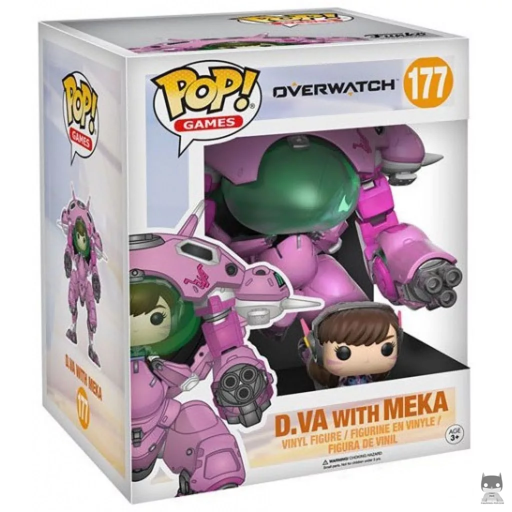 Figura Funko Pop! D.Va con meca (Supersized) en su caja