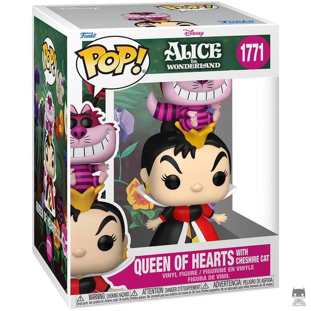 Figura Funko Pop! Reina de Corazones con el Gato de Cheshire en su caja