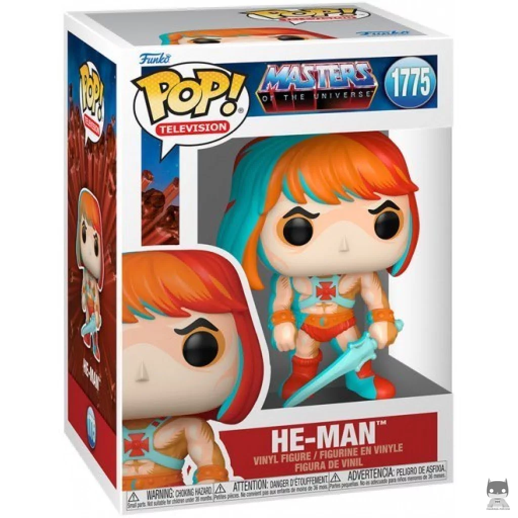 Figura Funko Pop! He-Man (Neón retro) en su caja