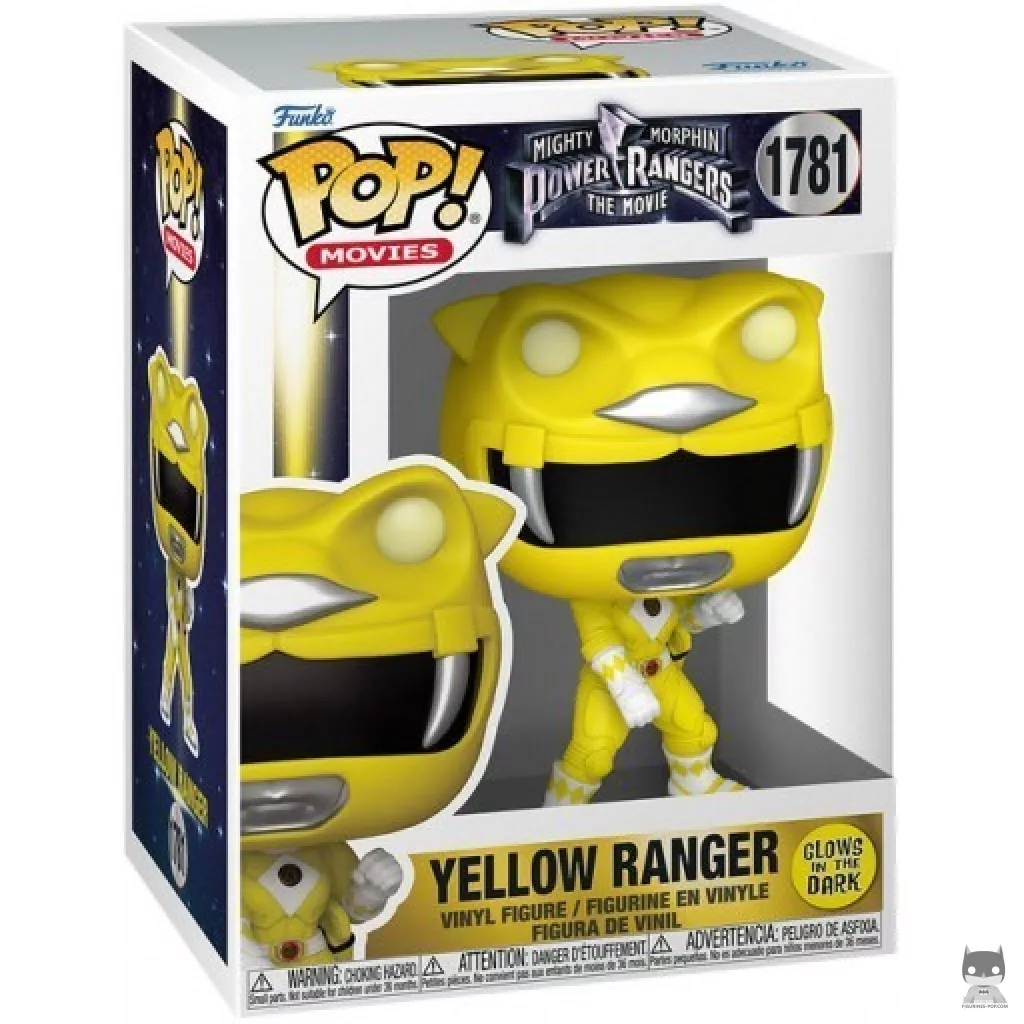 Figura Funko Pop! Ranger Amarillo (Brilla en la oscuridad) en su caja