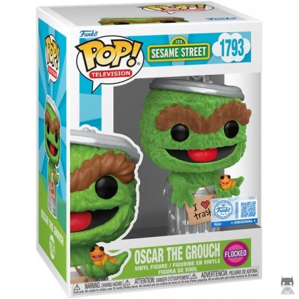 Figura Funko Pop! Óscar el Gruñón (Flocado) en su caja