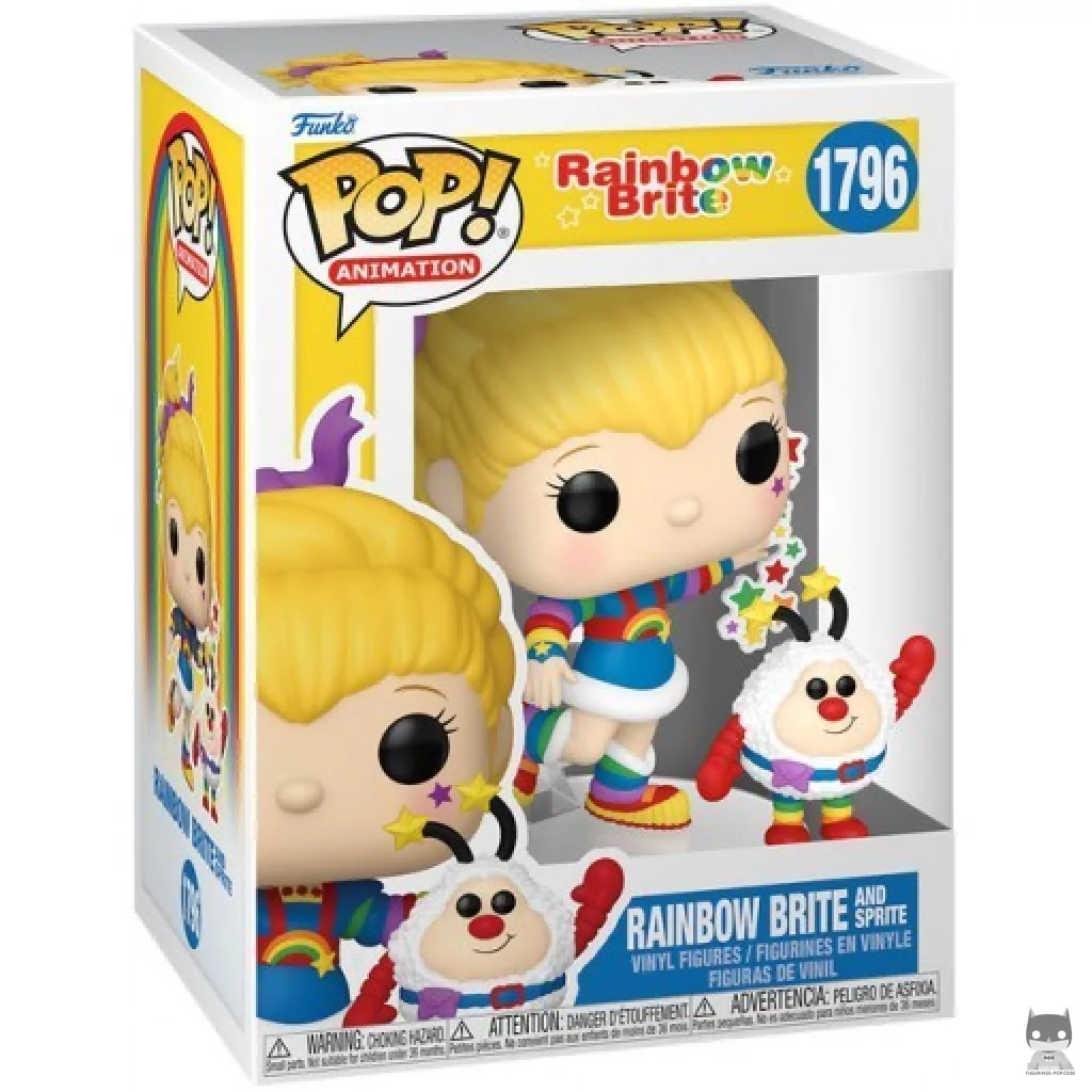 Figura Funko Pop! Rainbow Brite y Sprite en su caja