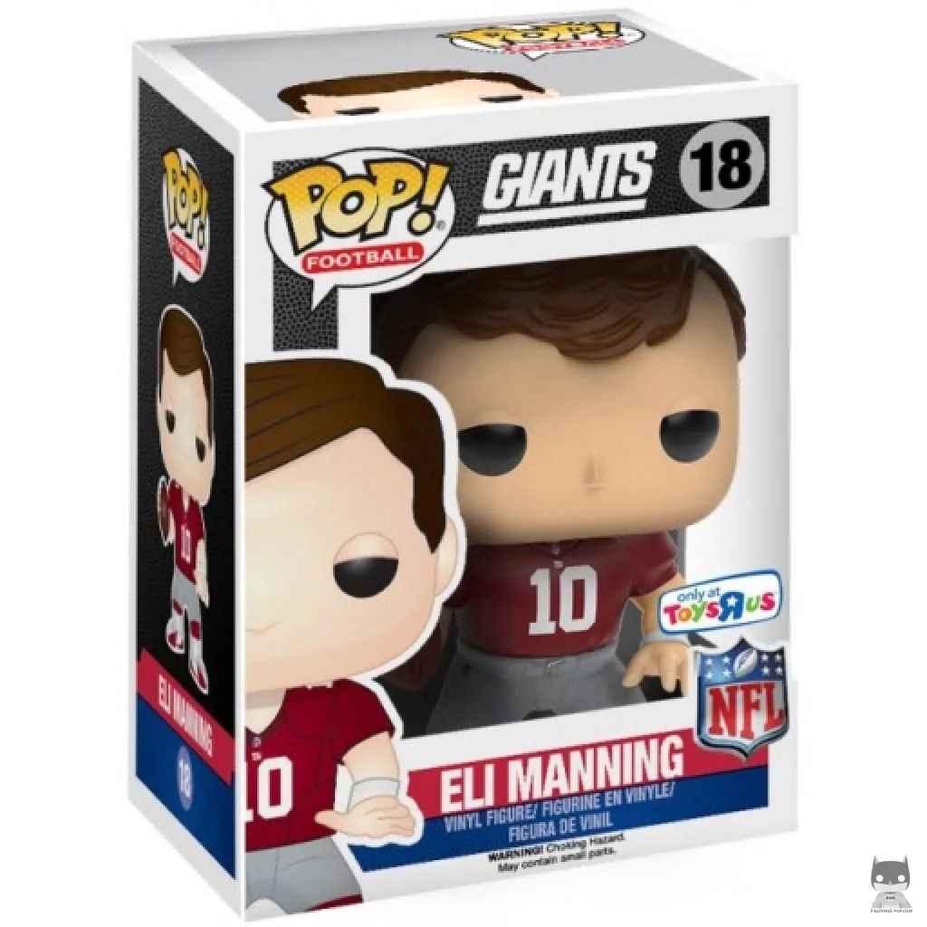 Figura Funko Pop! Eli Manning (Camiseta retro) en su caja