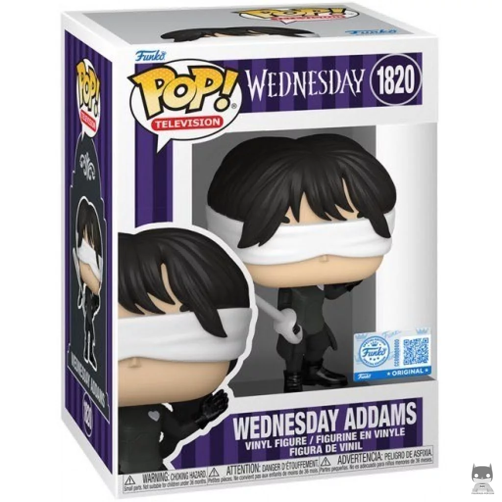 Figura Funko Pop! Miércoles Addams (Esgrima) en su caja