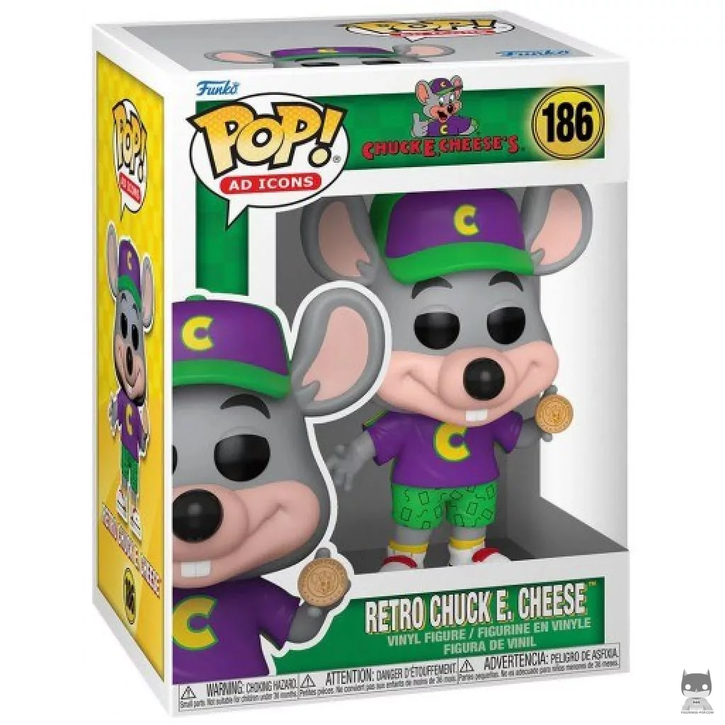 Figura Funko Pop! Retro Chuck E. Cheese en su caja
