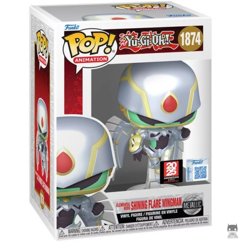 Figura Funko Pop! Héroe Elemental Shining Flare Wingman en su caja