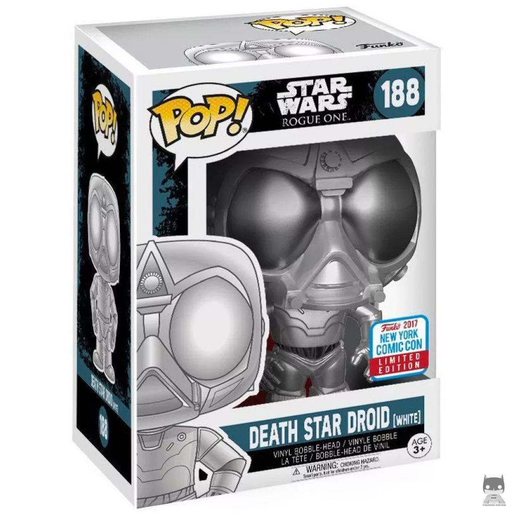Figura Funko Pop! Droide de la Estrella de la Muerte (Cromado) en su caja