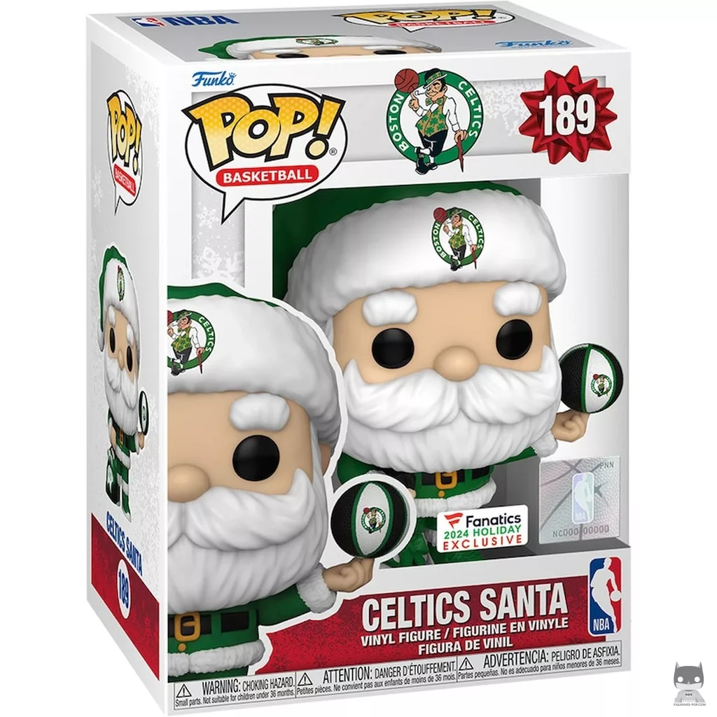 Figura Funko Pop! Papá Noel de los Celtics en su caja