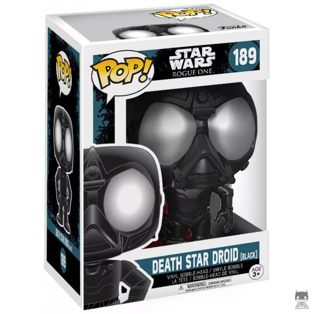 Figura Funko Pop! Droide de la Estrella de la Muerte (Negro) en su caja
