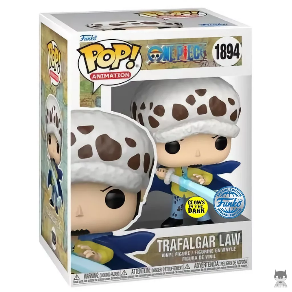Figura Funko Pop! Trafalgar Law (Brilla en la oscuridad) en su caja