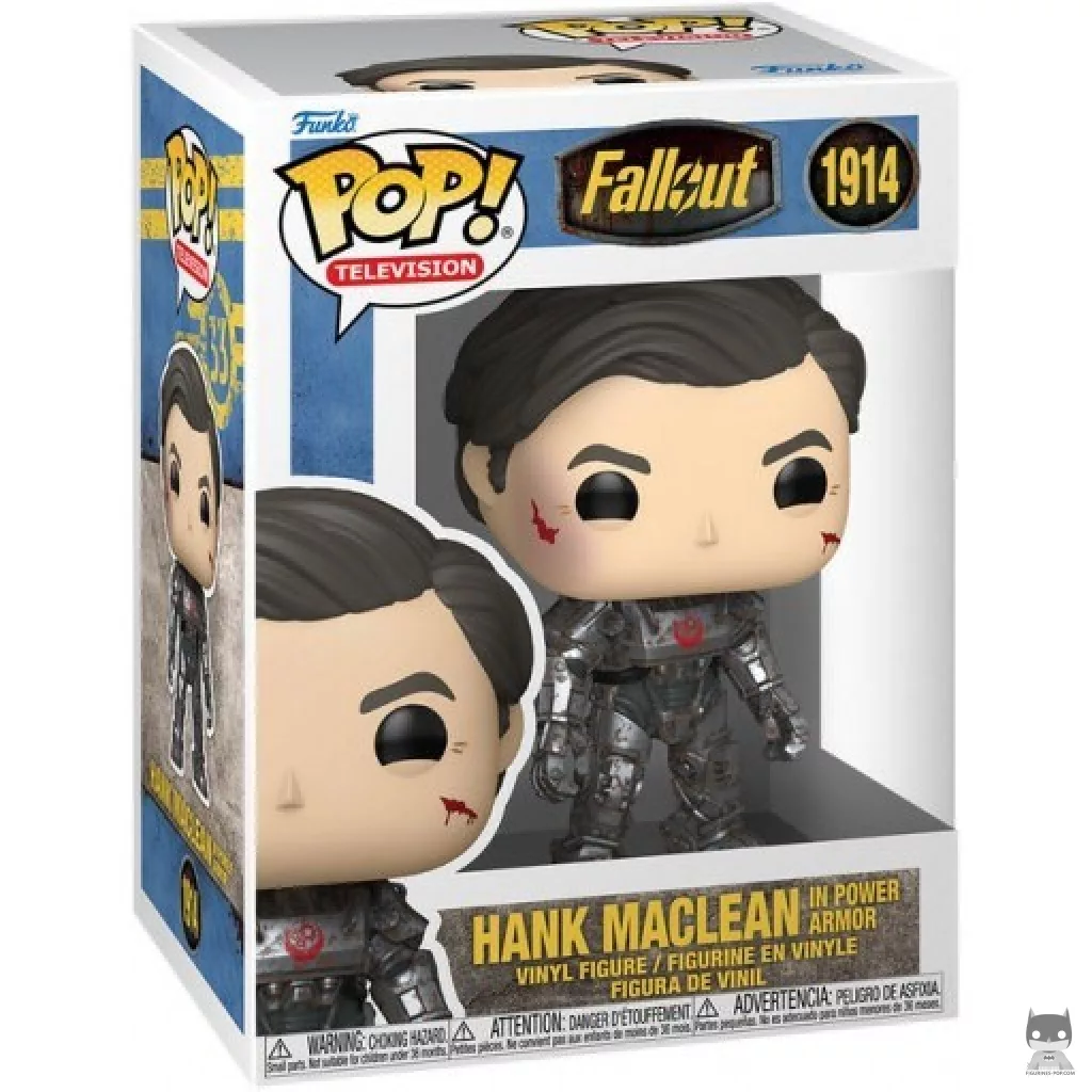 Figura Funko Pop! Hank MacLean con servoarmadura en su caja