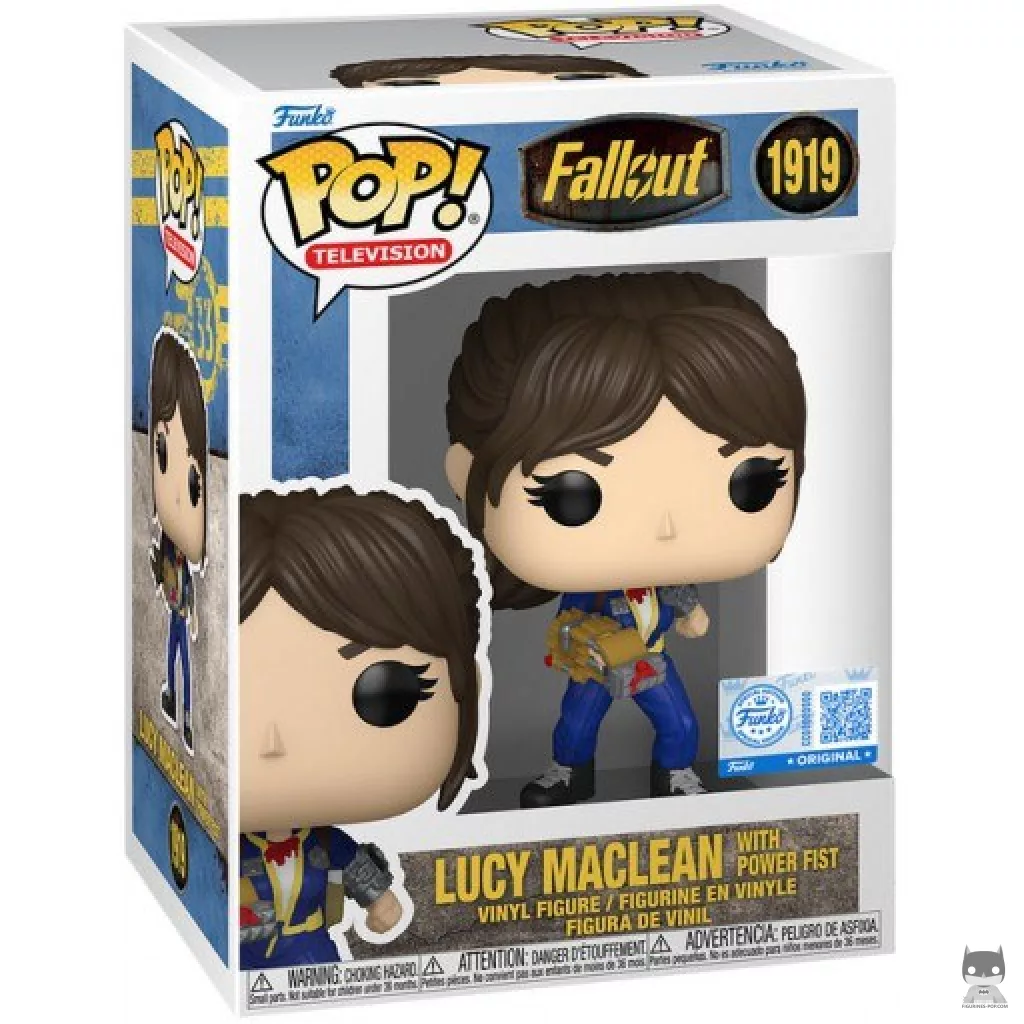 Figura Funko Pop! Lucy MacLean con puño potenciado en su caja