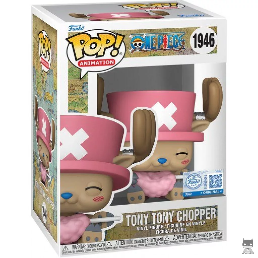 Figura Funko Pop! Tony Tony Chopper con Cotton Candy en su caja