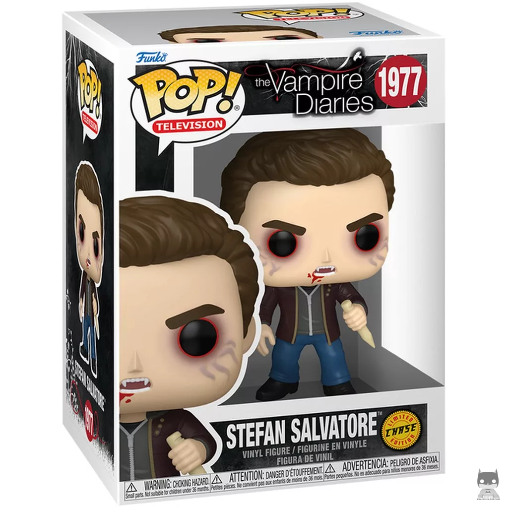 Figura Funko Pop! Stefan Salvatore (Chase & Ensangrentado) en su caja
