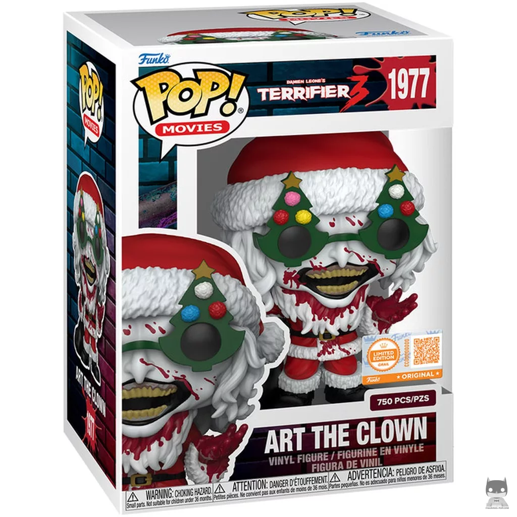 Figura Funko Pop! Art el Payaso con traje de Papá Noel (Ensangrentado) en su caja